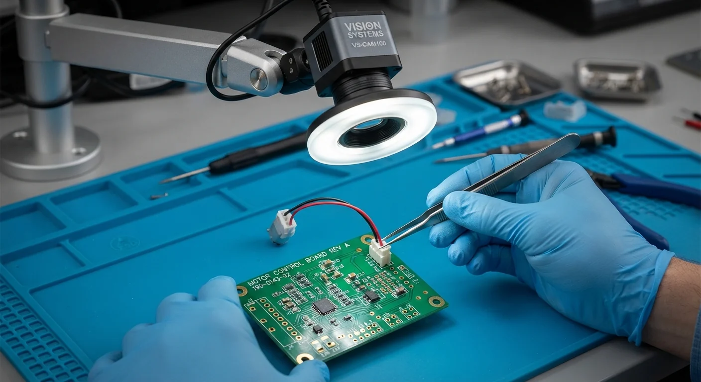 A manufacturing technician capturing a build process